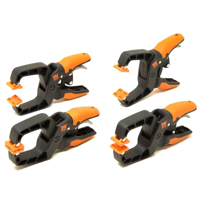 WEN CLH151 Quick-Release Ratcheting Hand Clamps with 1.5-Inch Jaw Opening and 1.5-Inch Throat, 4 Pack