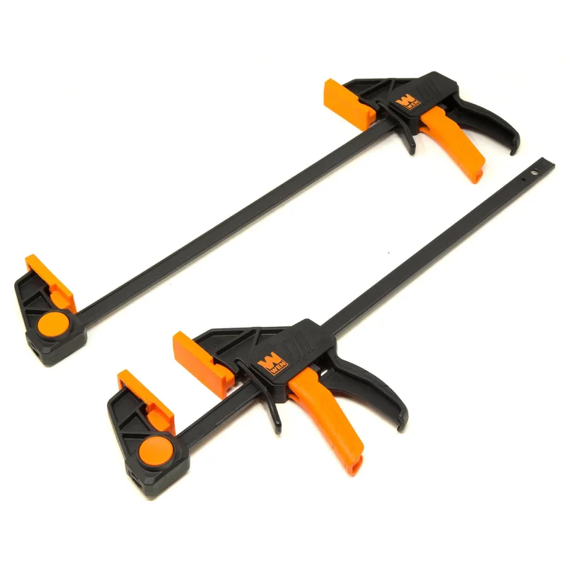 WEN CLR122 12-Inch Heavy Duty Steel Bar Clamps and Spreaders with 2.3-Inch Throat, Two Pack