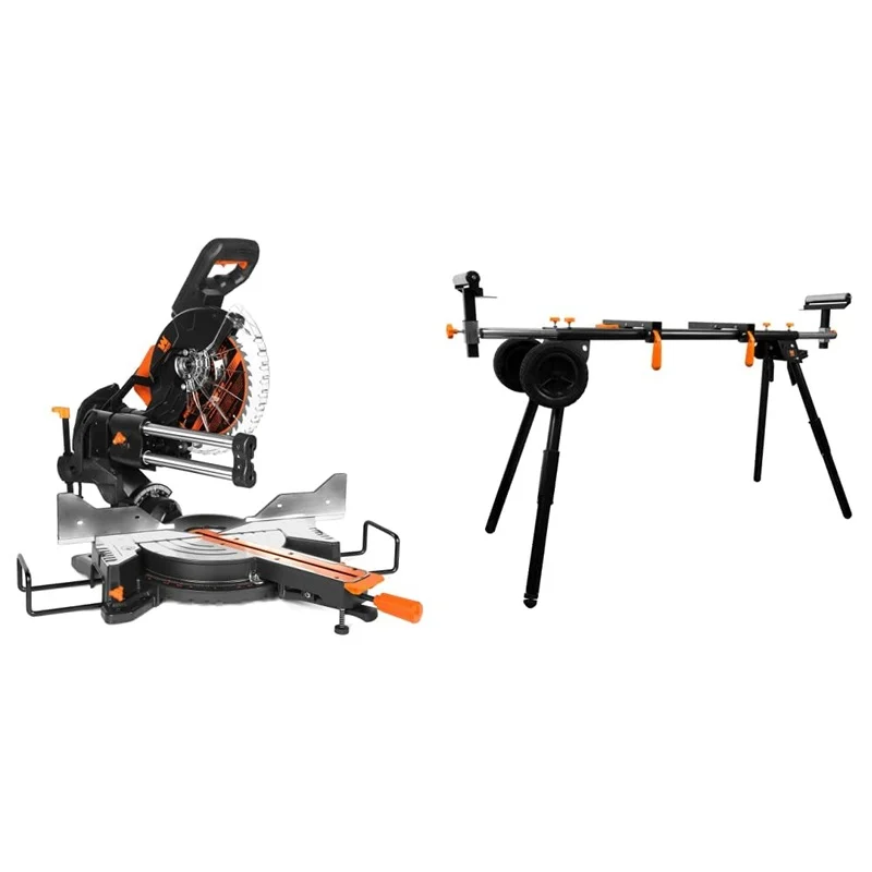 WEN MM1015 15-Amp 10-Inch Dual Bevel Sliding Compound Miter Saw with LED Cutline