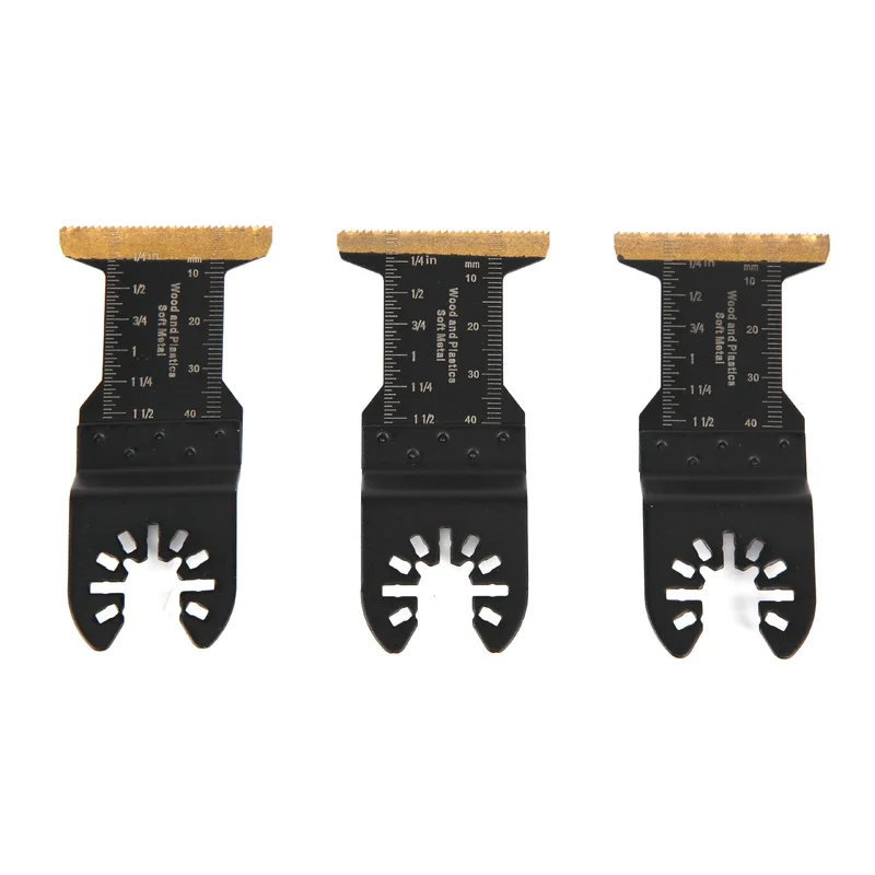 WEN MTB345 3-Piece Oscillating Multi-Tool Bi-Metal Titanium-Coated 45mm Blade Set for Metal and Wood