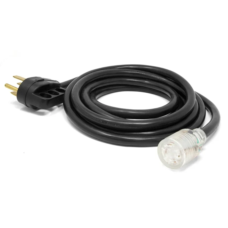 WEN PC1550 15 ft. 10-Gauge Transfer-Switch-Ready Generator Adapter Extension Cord with Light-Up Plug (converts 50A 14-50P to 30A L14-30R)