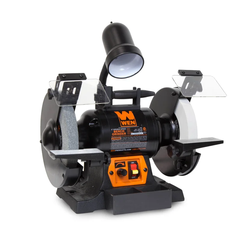 WEN R4280 5-Amp 8-Inch Variable Speed Bench Grinder with Work Light (Manufacturer Refurbished)