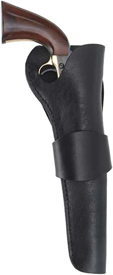 Western Holster, right hand, black leather,8" barrel, for percussion Army and Navy revolvers