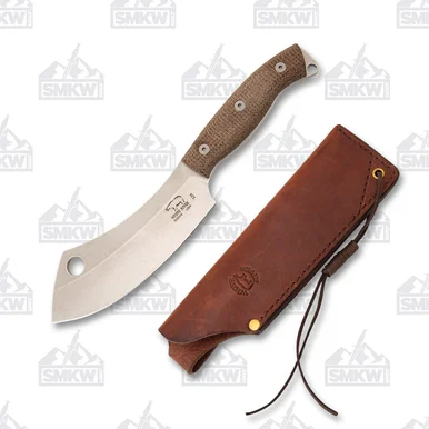 White River Camp Cleaver Fixed Blade Natural Micarta 5.5in Plain WRCC55BNA