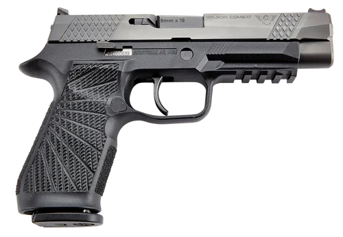 Wilson Combat WCP320 9mm, 4.7" Barrel, Black, Polymer Frame, Sunburst Grip, 17rd