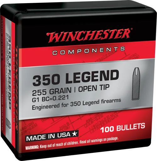 Winchester 350 Legend Bullets 255gr, Open Tip, 100 Box