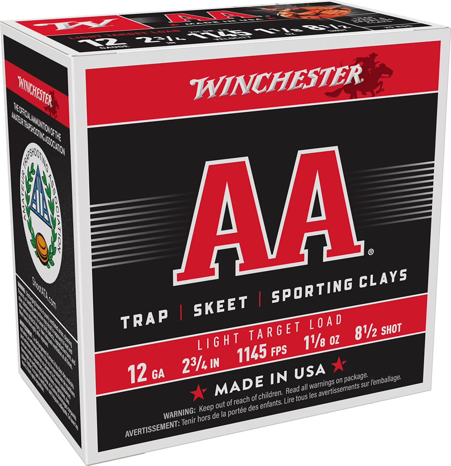 Winchester Ammo AA1285 AA Light Target 12Gauge 2.75″ 1 1/8oz 8.5Shot 25 Per Box/10 Case