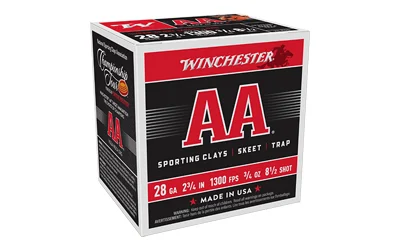 Winchester Ammo AASC288 AA Sporting Clay 28 Gauge 2.75″ 3/4 oz 8 Shot 25 Per Box/ 10 Case