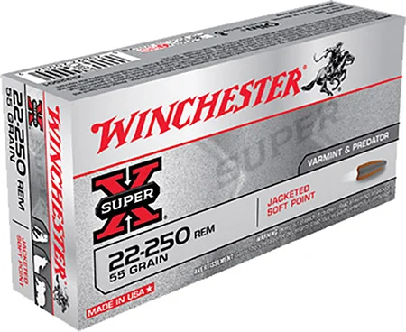 Winchester Ammo X222501 Super X22-250 Rem 55 gr Jacketed Soft Point 20 Per Box/ 10 Case