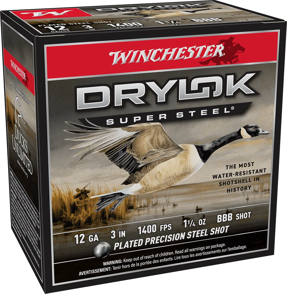 Winchester Ammo XSC123BBB Drylok Super Steel Magnum 12Gauge 3″ 1 1/4oz BBBShot 25 Per Box/10 Case