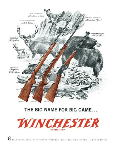 Winchester Big Game Advertisement Tin Sign SG2561