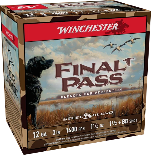 Winchester Final Pass 12 Ga, 3" 1 1/4oz BB/1.5 Shot 25 Per Box