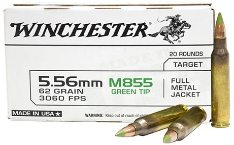 Winchester M855 5.56x45mm, 62gr, Full Metal Jacket, 20rd Box