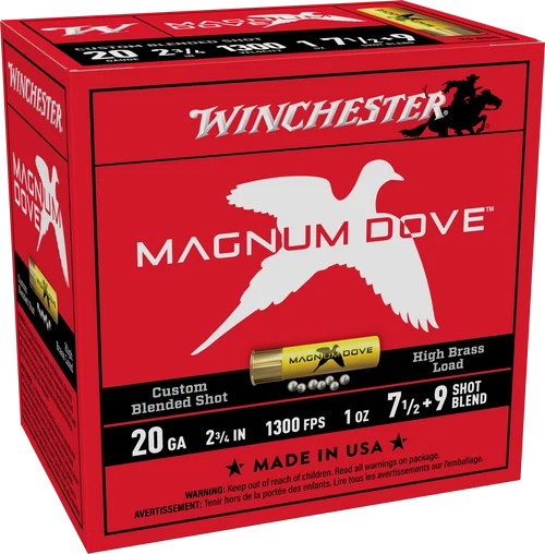 Winchester Magnum Dove 20 Gauge 2.75" 1oz 7.5/9Shot 25 Per Box