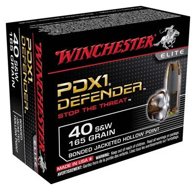 Winchester S40SWPDB PDX1 Defender Bonded Jacket Hollow Point165 Grain .40 S&W