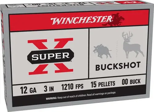 WINCHESTER SUPER-X 12GA 3" 00 BUCK 15 PELLETS 5RD