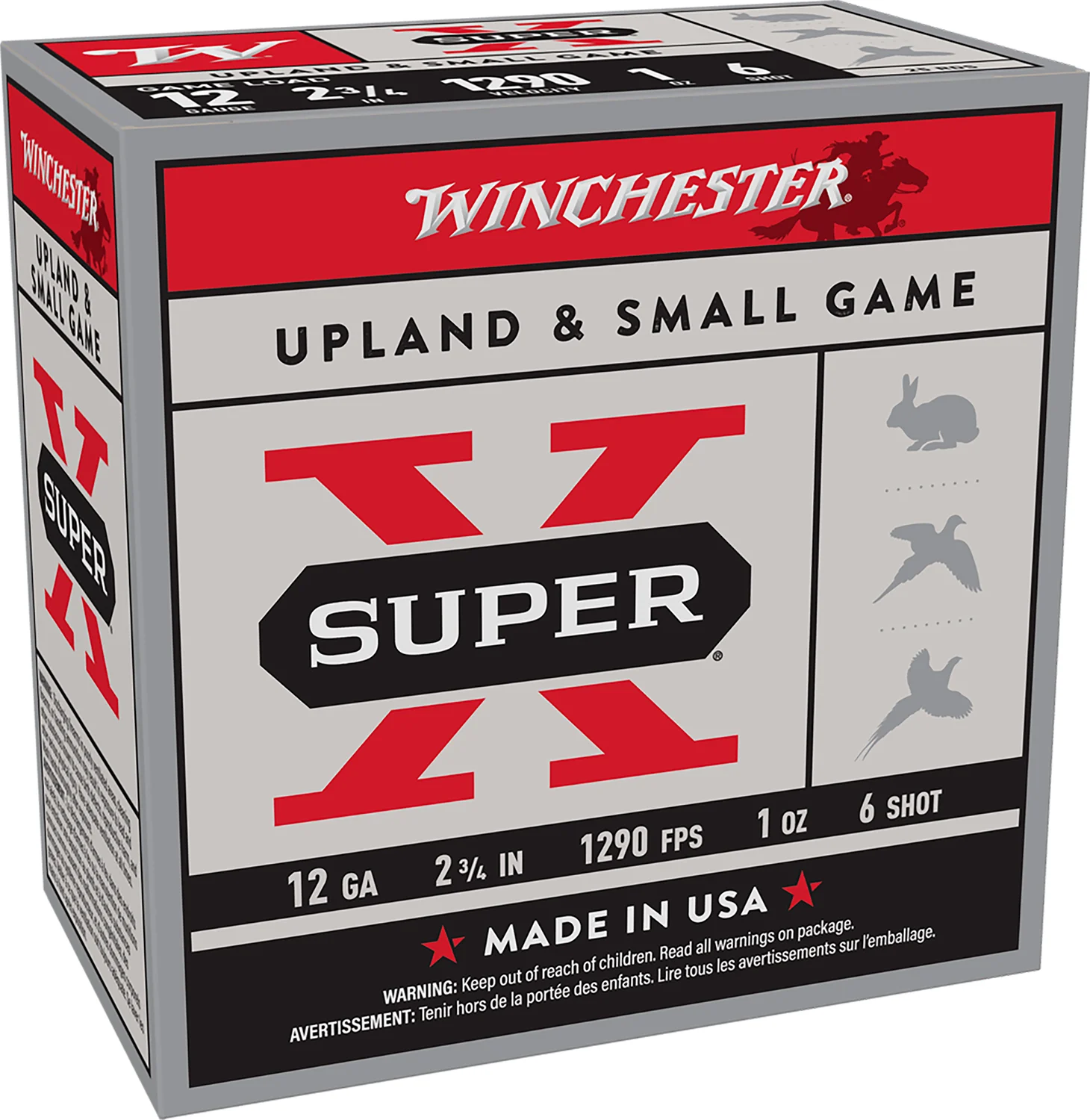 Winchester Super-X Game Shotshells 12 ga 2-3/4″ 1 oz 1290 fps #6 25/ct