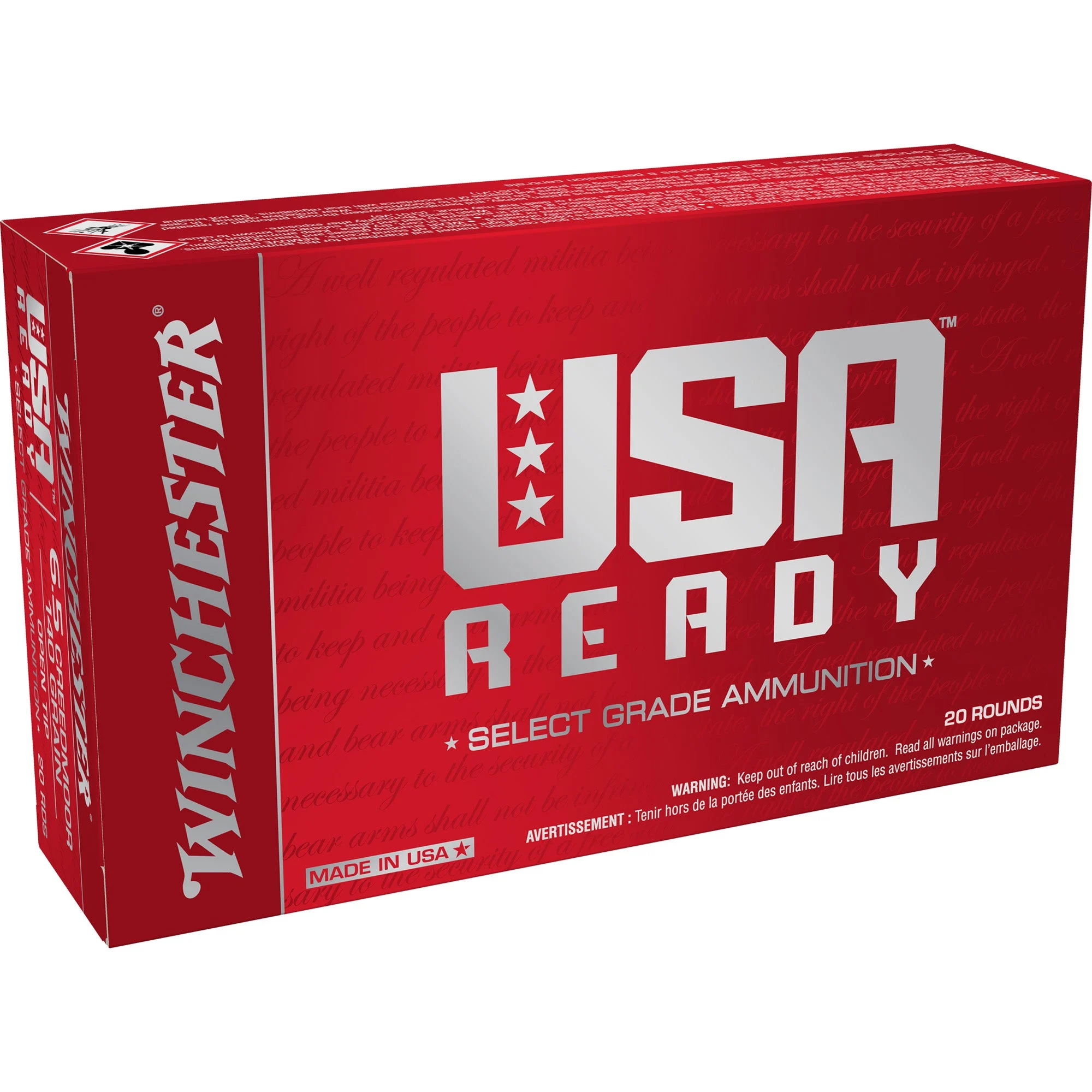 WINCHESTER USA READY AMO 6.5 CREEDMOOR 140GR FMJ OT