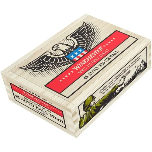 Winchester Victory Series .30-06 Springfield Ammunition 20 Rounds 150 Grain M2 Ball FMJ 2740fps M1 Garand WWII Collector Wooden Box