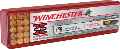 Winchester X22LRPP1 Super X Power-Point Copper Plated40 Grain .22 Long Rifle