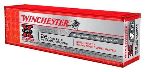 Winchester X22LRSS1 Super Speed Super X Super Speed Round Nose Copper Plated40 Grain .22 Long Rifle