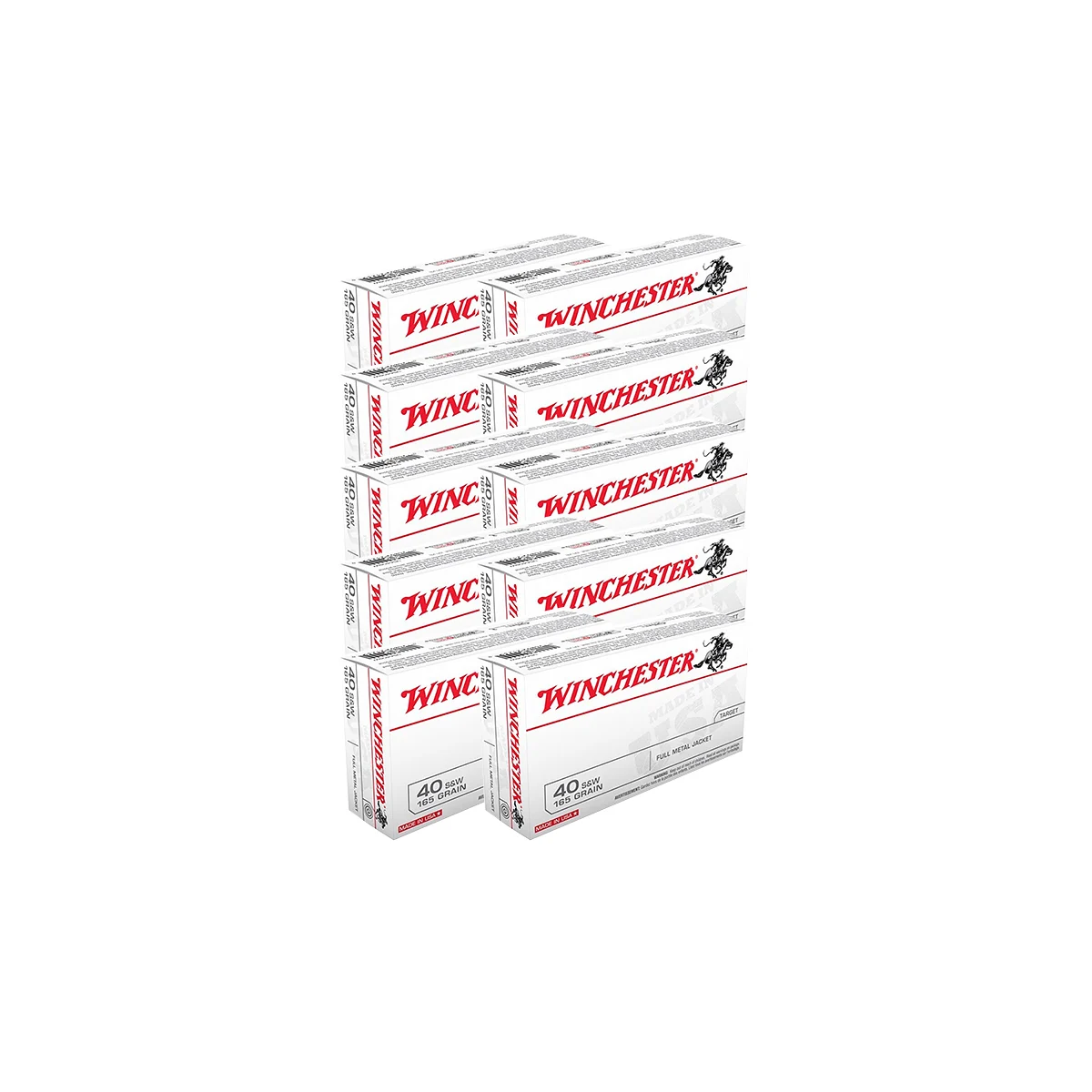 WINCHESTERUSA WHITE BOX 40 S&W FULL METAL JACKET HANDGUN AMMO