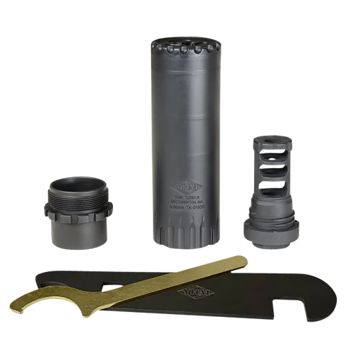 Yankee Hill Turbo K RB Suppressor 5.56x45mm NATO, 4.90" L, Black Stainless, Phantom QD Adapter, 1/2"-28 tpi Muzzle Brake