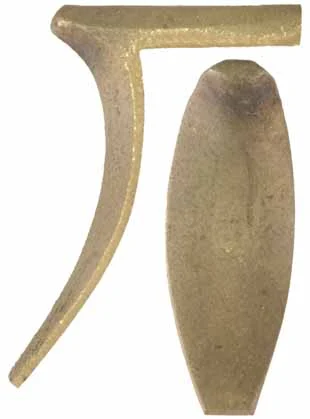 York County Style Buttplate, sand cast brassOverall length 4-1/8", width 1-1/2", comb 2-1/2"