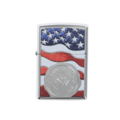 Zippo American Flag and Stamp High Polish Lighter ZP29395