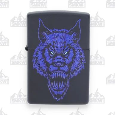 Zippo Black Matte Monster Wolf Lighter ZP49414