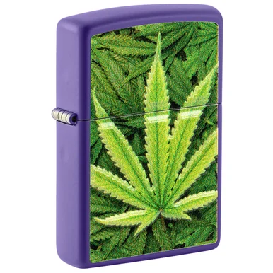 Zippo Cannabis Purple Matte Lighter ZP49790