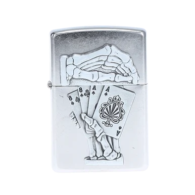 Zippo Dead Man's Hand Street Chrome Lighter ZP49536