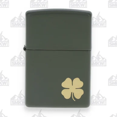 Zippo Green Matte Four Leaf Clover Lighter ZP49796