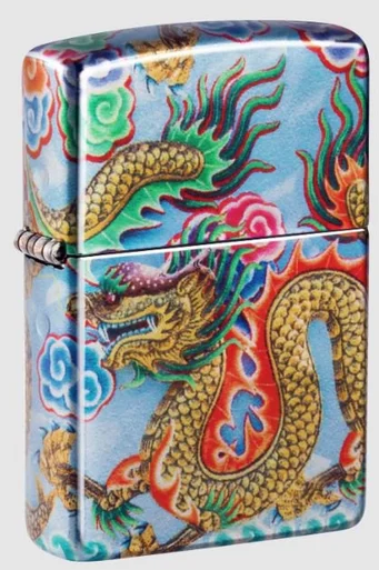Zippo Lighter Dragon Tumbled Chrome ZP48575