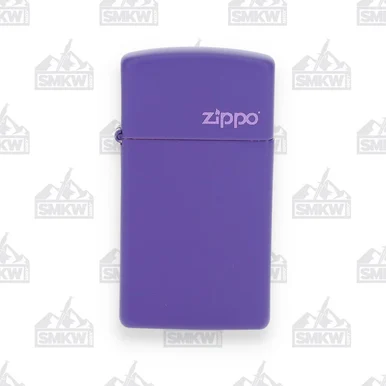 Zippo Purple Matte Logo Slim Lighter ZP1637ZL
