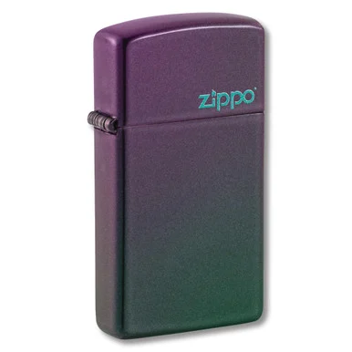 Zippo Slim Lighter Iridescent Color Logo ZP49267ZL