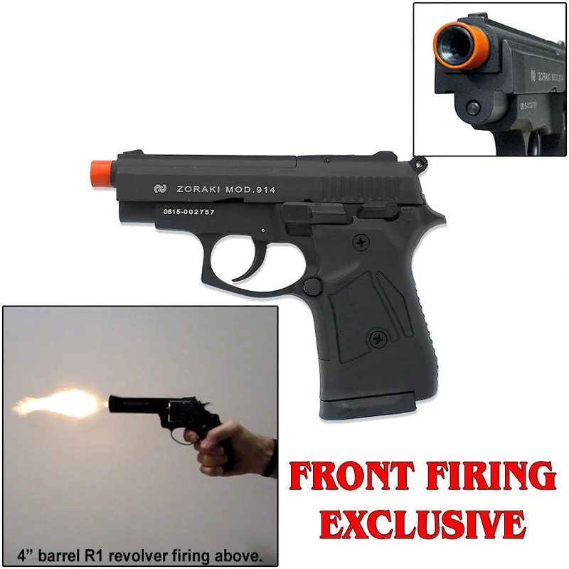 Zoraki 914 Black – Full Auto Front Firing 9mm Blank Gun (Sale! 15% OFF – No Code Needed)