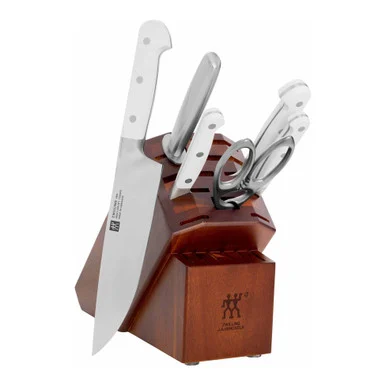 Zwilling Pro Le Blanc 7-Piece Block Set with Acacia Block 1020265